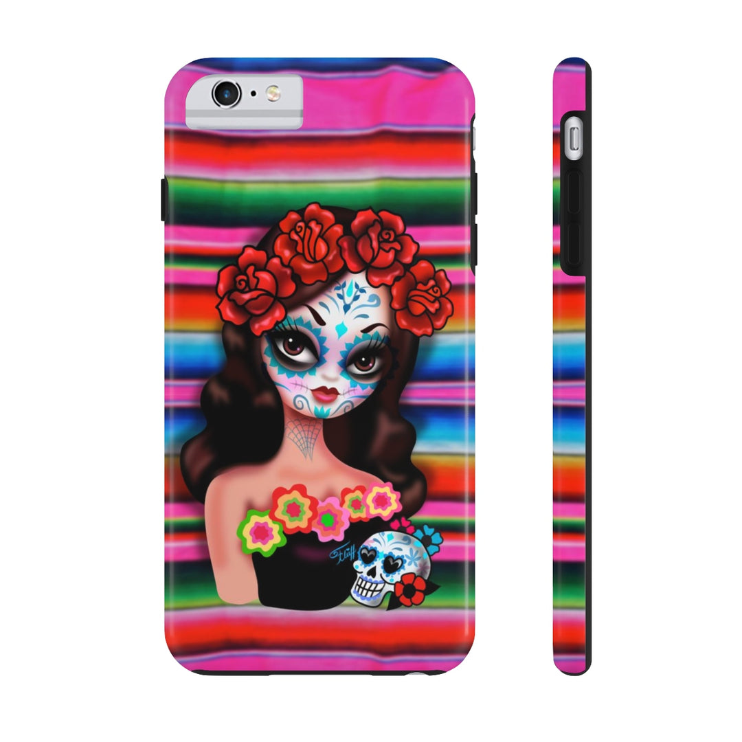 Day of the Dead Girl on Sarape • Phone Case