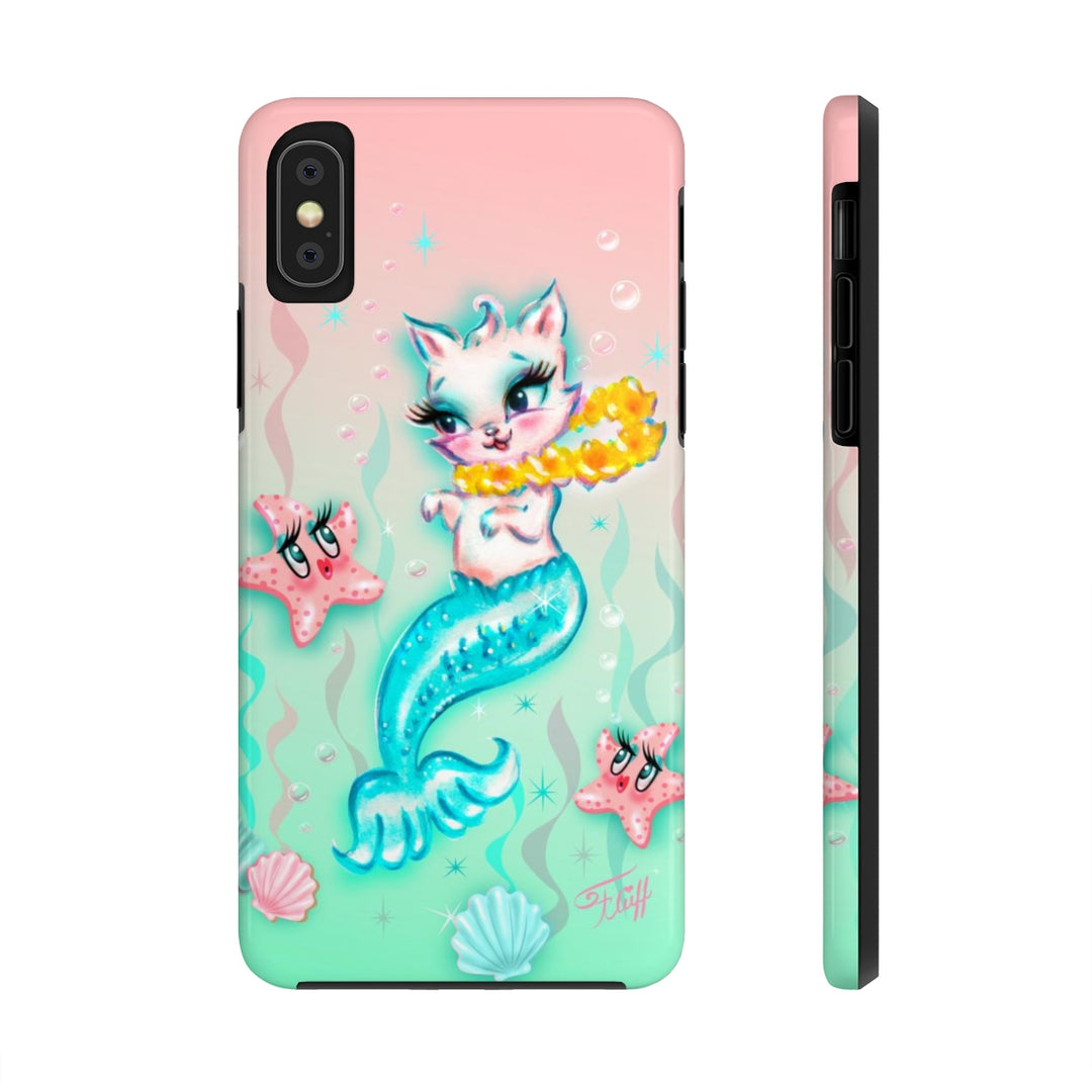 Merkitten with Lei and Starfish Phone Case Miss Fluff's Shop Merkitten with Lei and Starfish Phone Case Miss Fluff's Shop