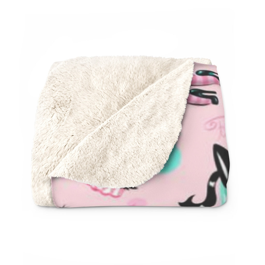 Mint Sugar Pinup Doll • Sherpa Fleece Blanket