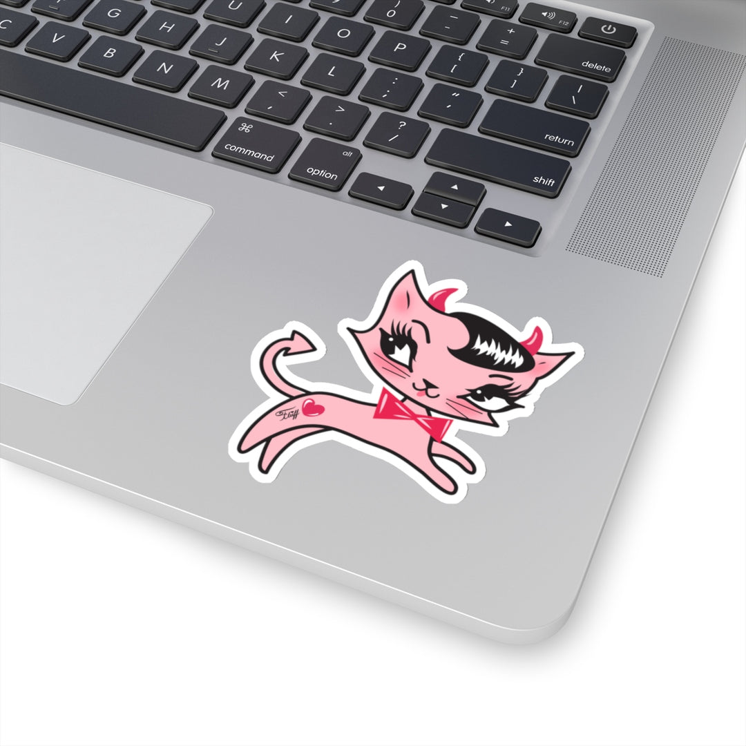 Devil Kitty with Bow Tie • Kiss-Cut Sticker