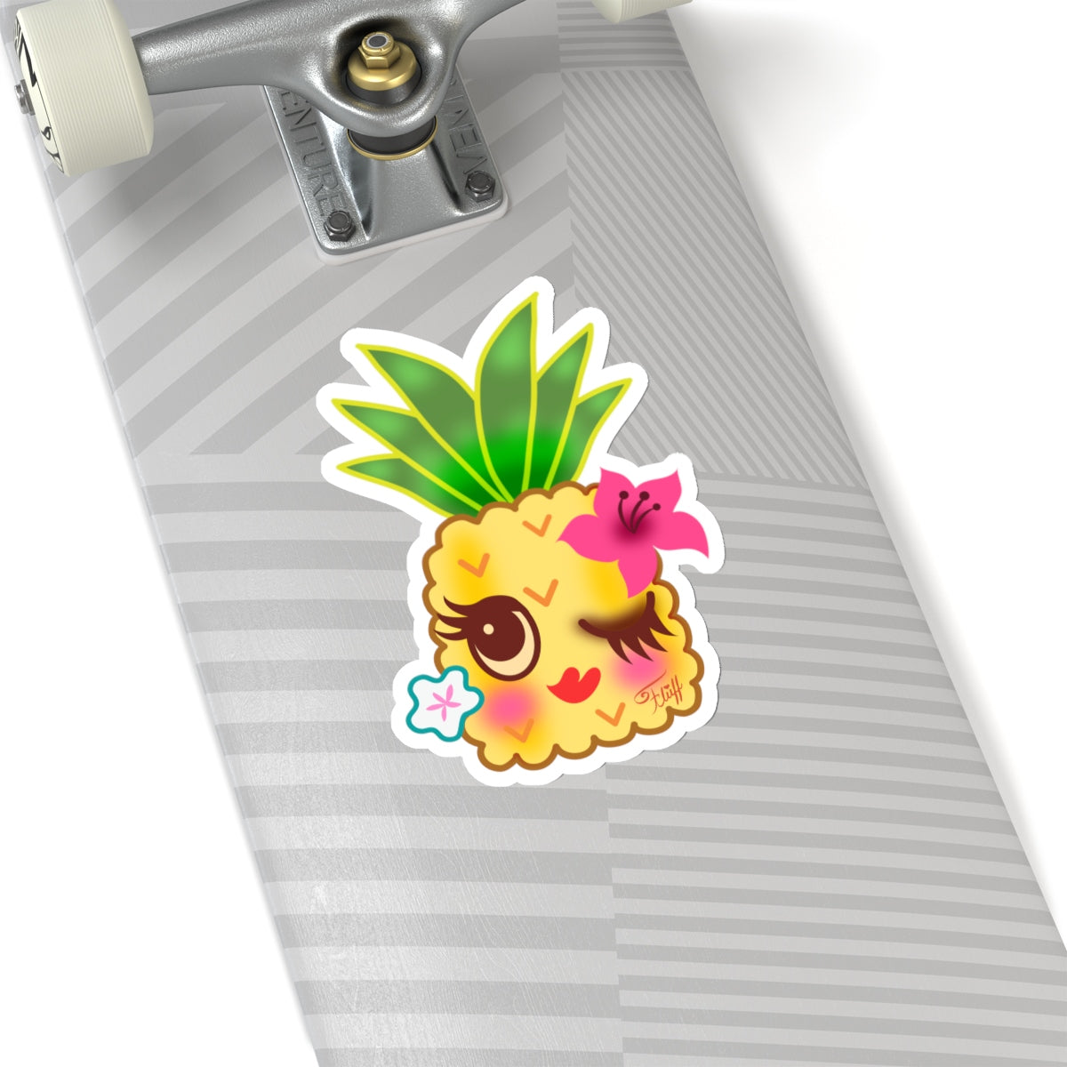 Happy Kawaii Pineapple Winking • Kiss-Cut Sticker