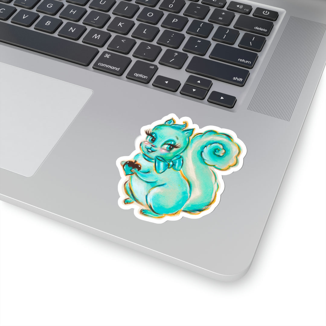 Teal Squirrel • Kiss-Cut Sticker