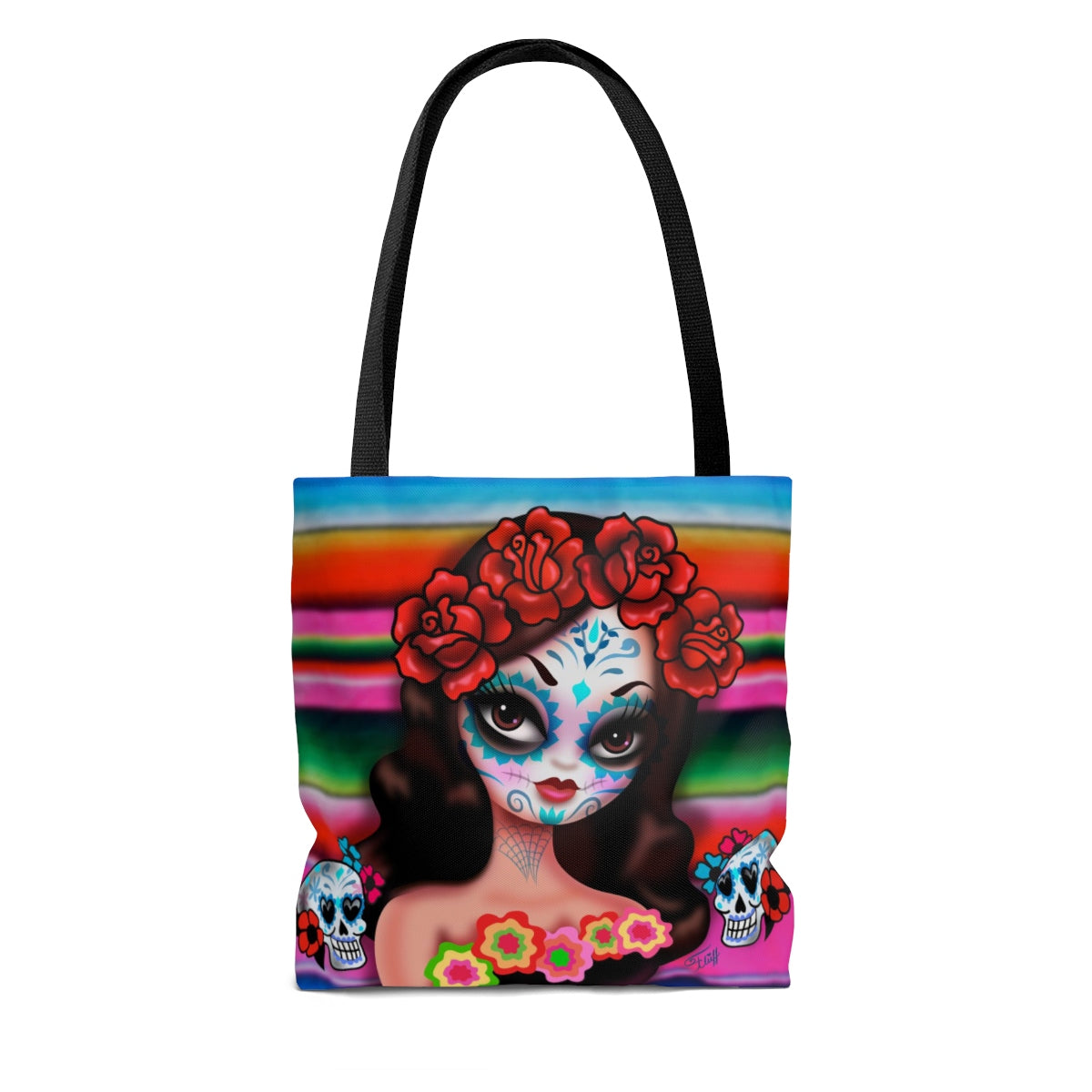 Day of the Dead Girl with Roses • Tote Bag