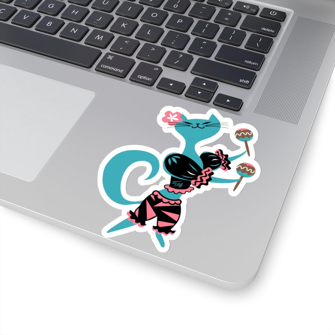 Mambo Kitty Blue • Kiss-Cut Sticker