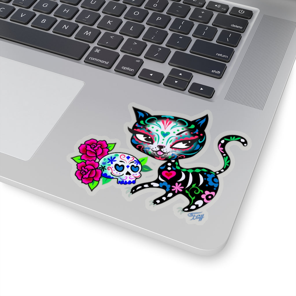 Sugar Skull Kitty • Kiss-Cut Sticker