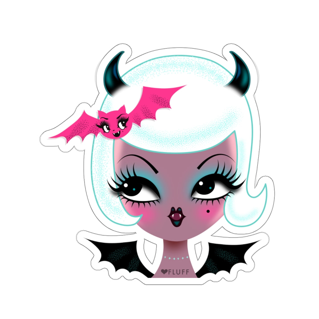 Vampire Dolly with Cute Bat • Kiss-Cut Sticker