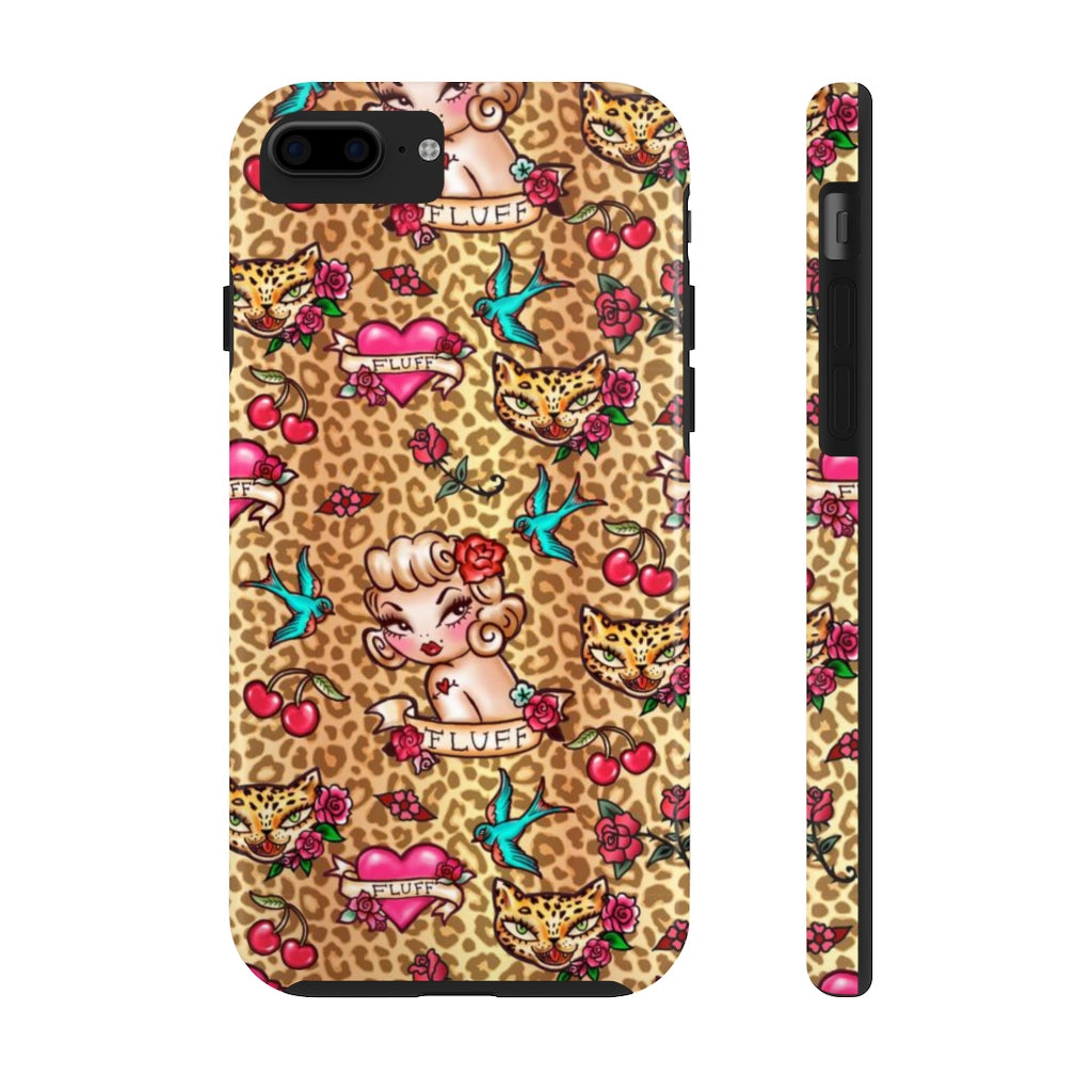 Lady Leopard Tattoo Flash • Phone Case