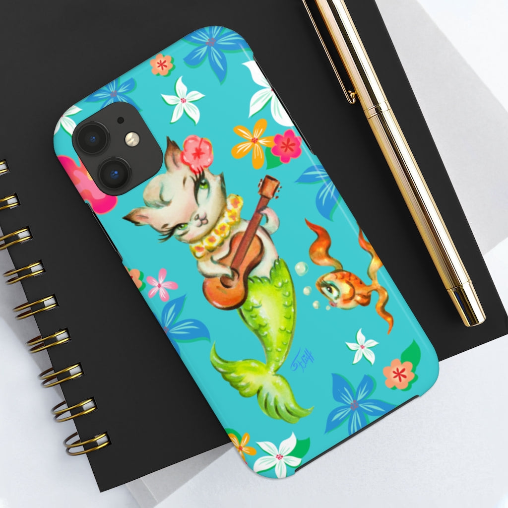 Merkitten with Ukelele • Phone Cases