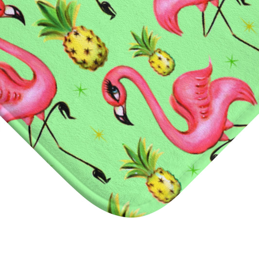 Flamingos and Pineapples • Bath Mat