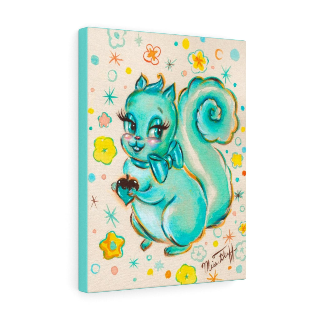 Cute Teal Squirrel • Canvas Gallery Wrap