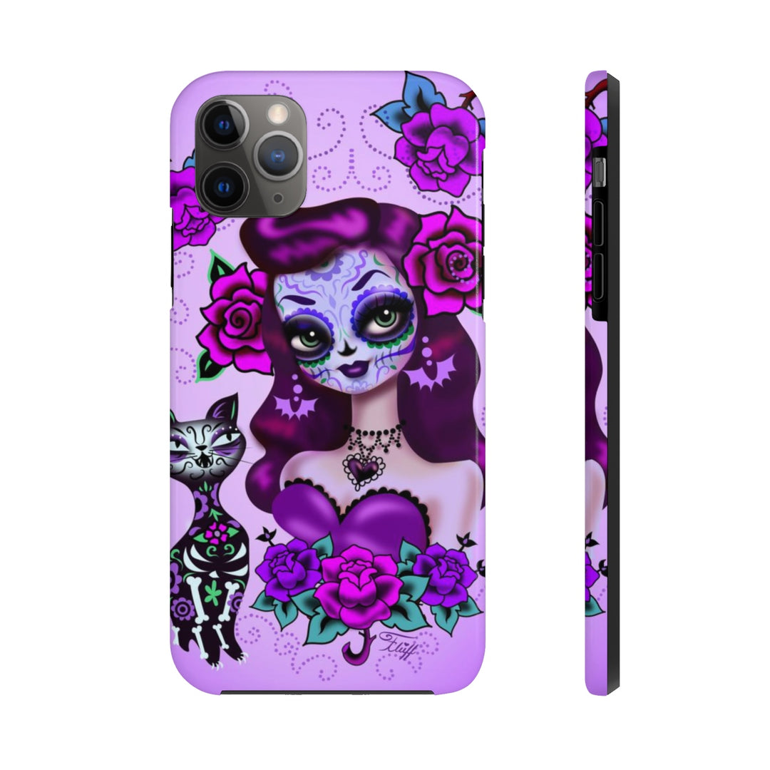 Purple Sugar Skull Girl • Phone Case