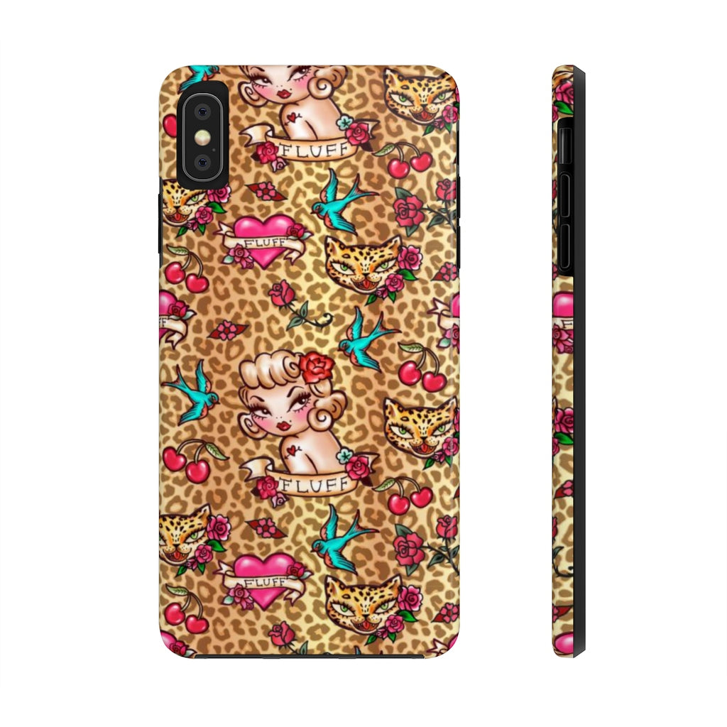 Lady Leopard Tattoo Flash • Phone Case