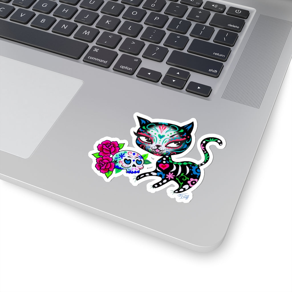 Sugar Skull Kitty • Kiss-Cut Sticker