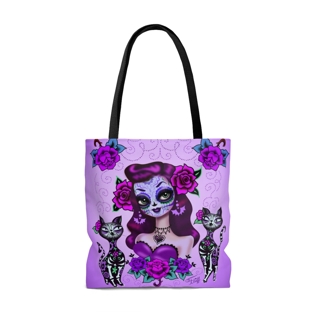 Purple Sugar Skull Girl • Tote Bag