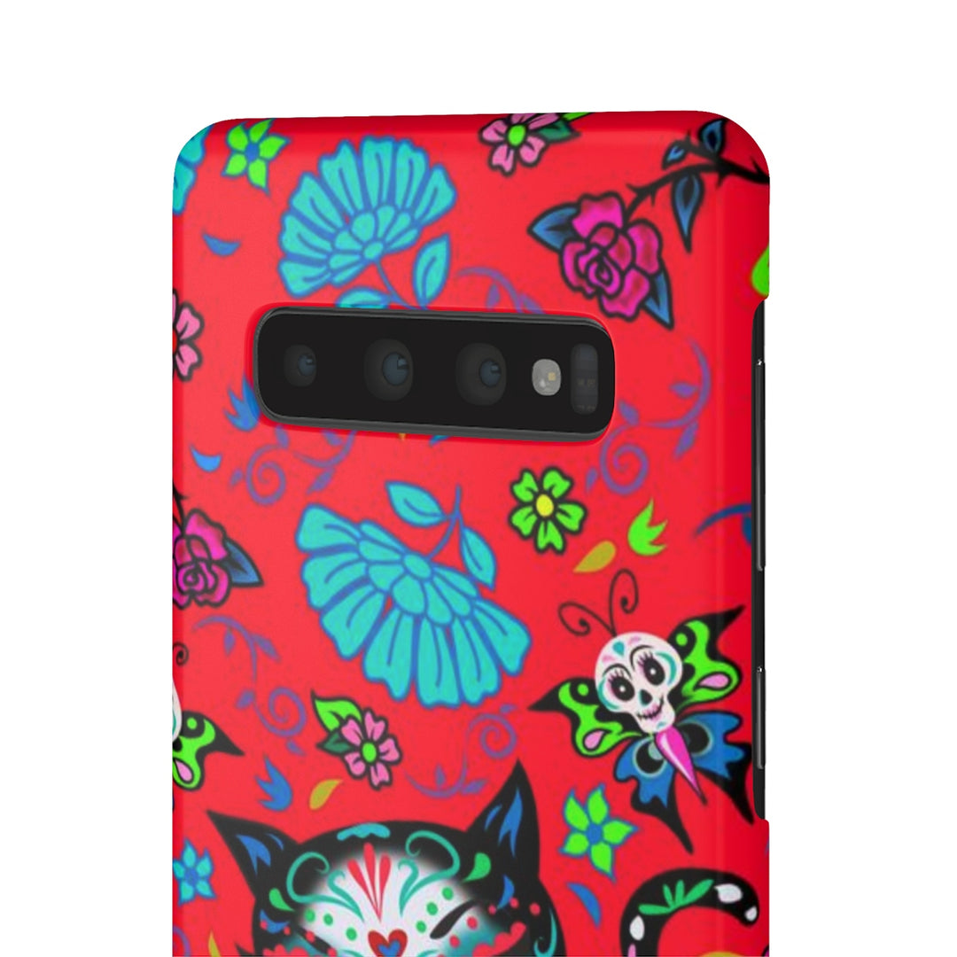 Sugar Skull Kitty on Red • Samsung Galaxy Phone Case