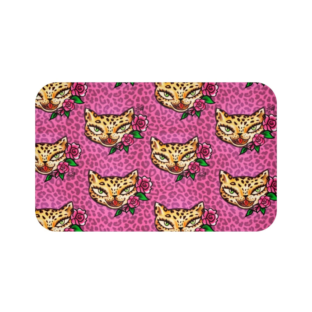 Leopard Kitty • Bath Mat