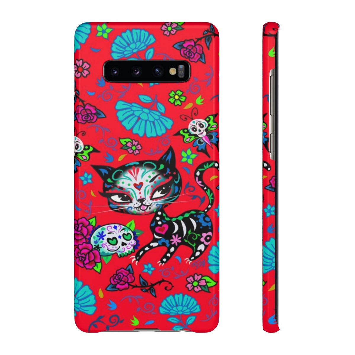 Sugar Skull Kitty on Red • Samsung Galaxy Phone Case
