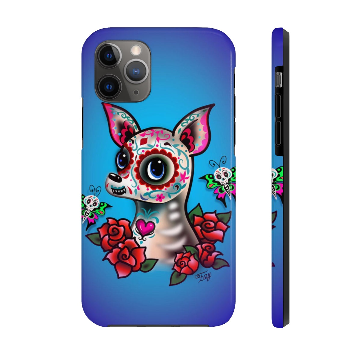 Sugar Skull Chihuahua Blue • Phone Case
