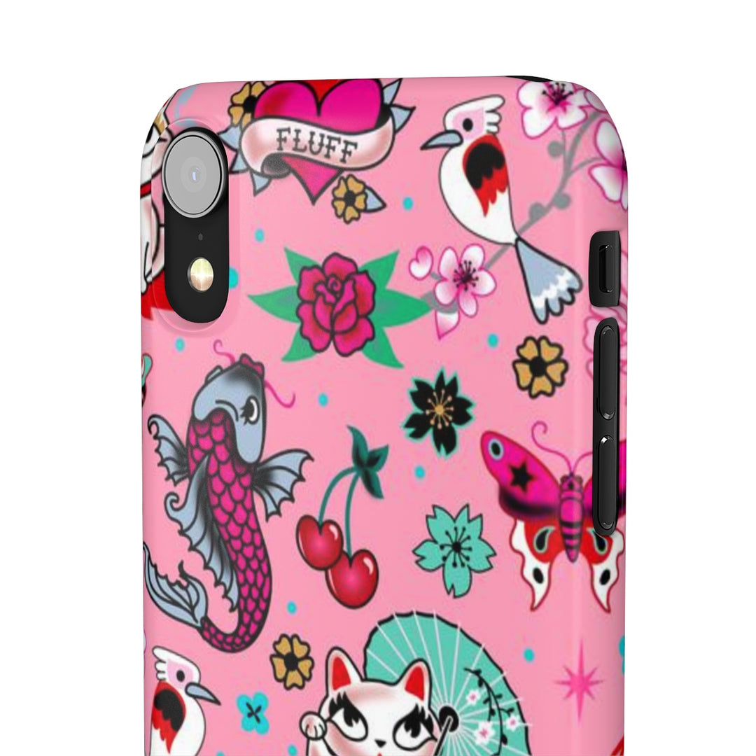 Lucky Kitty on Pink • Phone Case Samsung