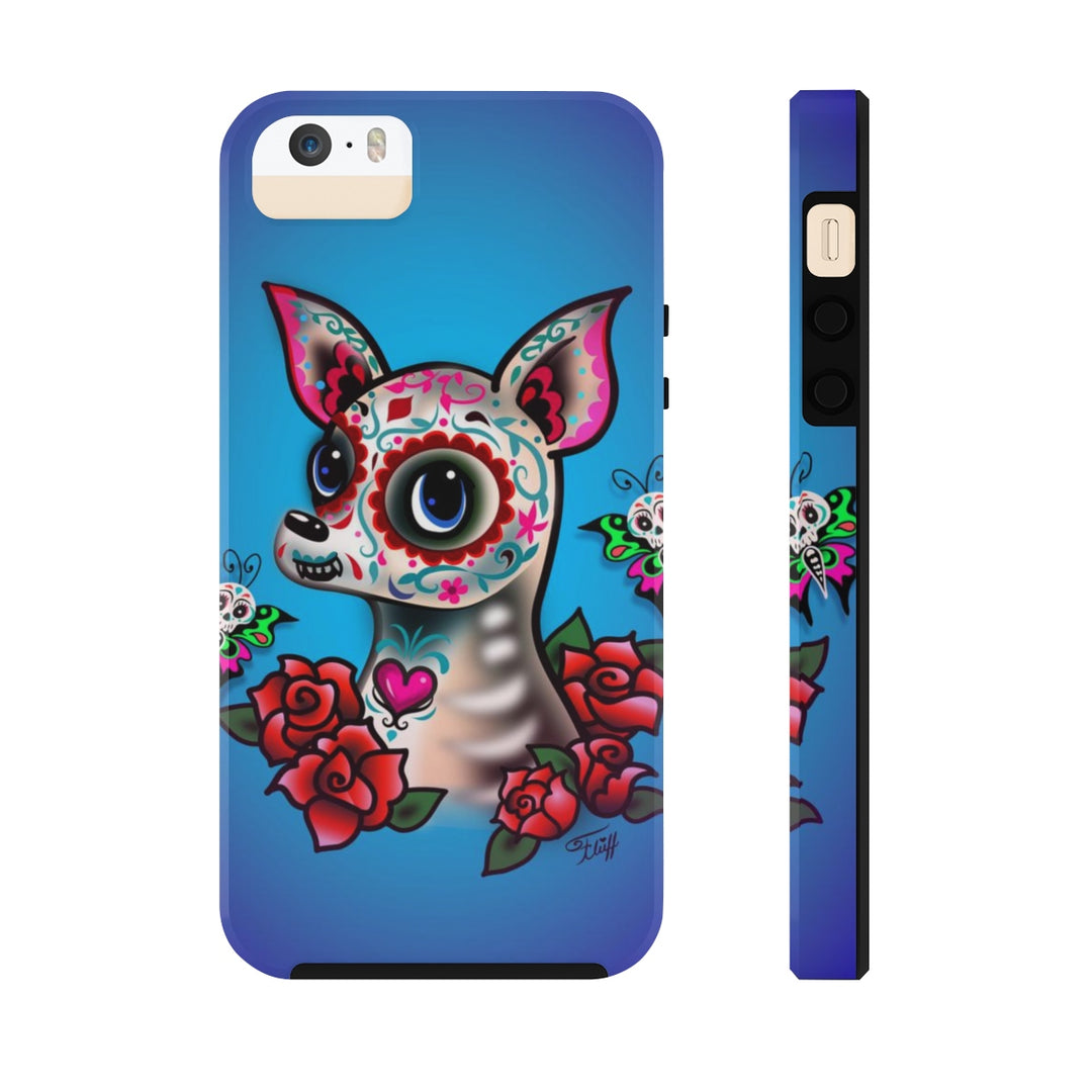 Sugar Skull Chihuahua Blue • Phone Case