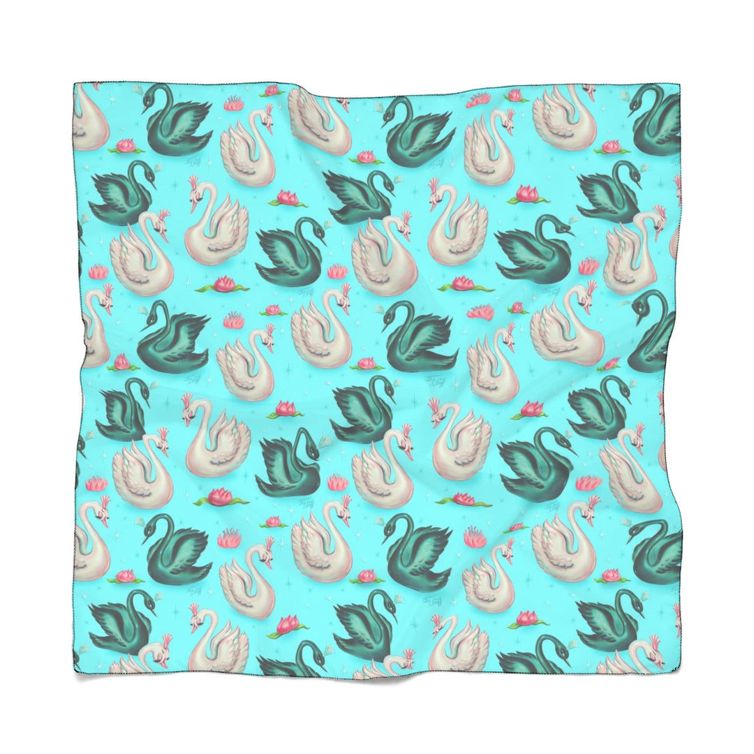 Swans with Tiaras on Aqua • Scarf