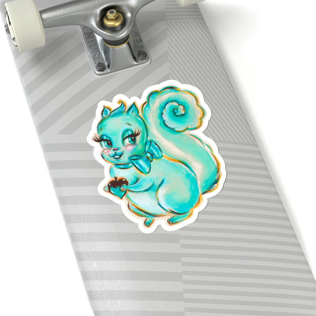 Teal Squirrel • Kiss-Cut Sticker