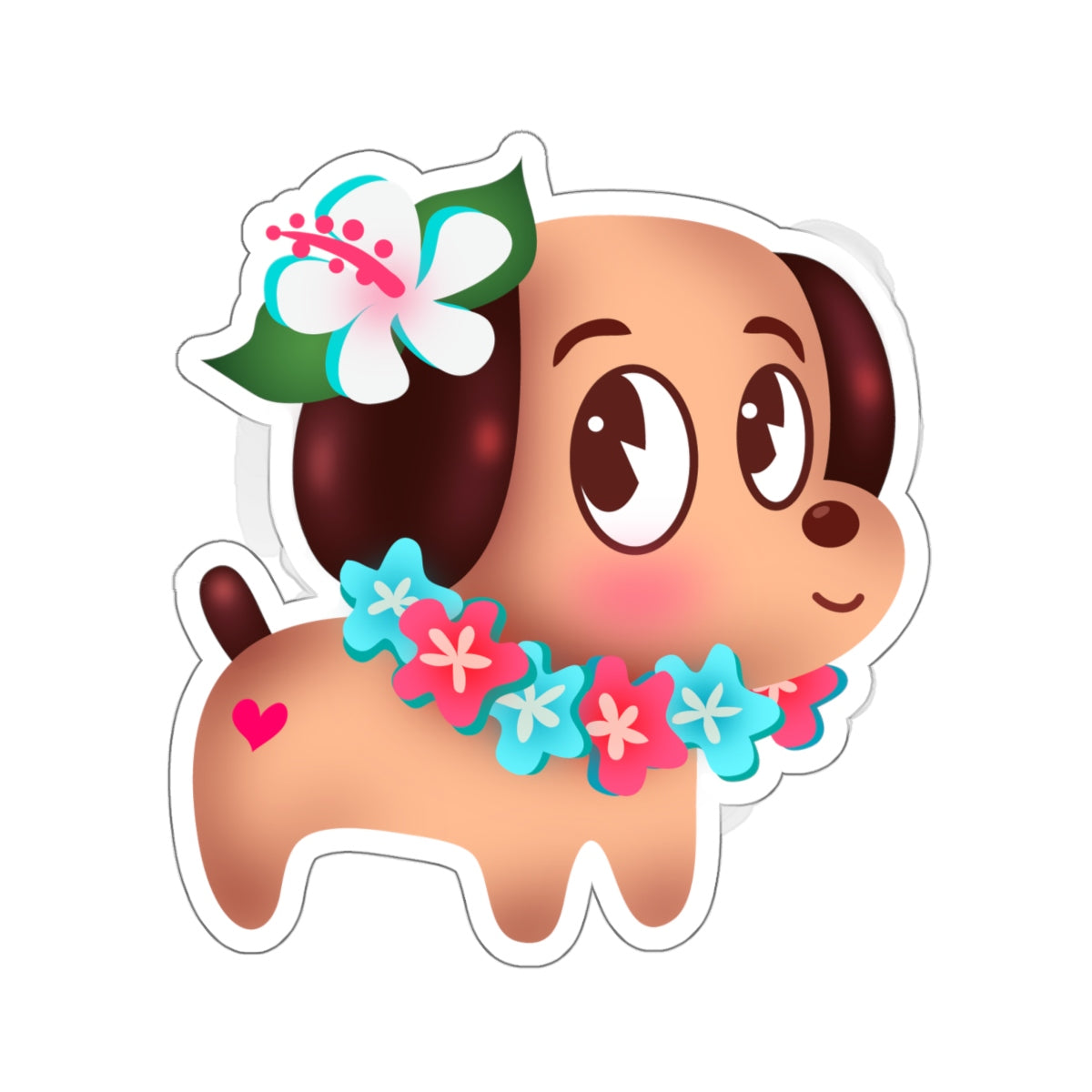 Tropical Island Doggy • Kiss-Cut Sticker