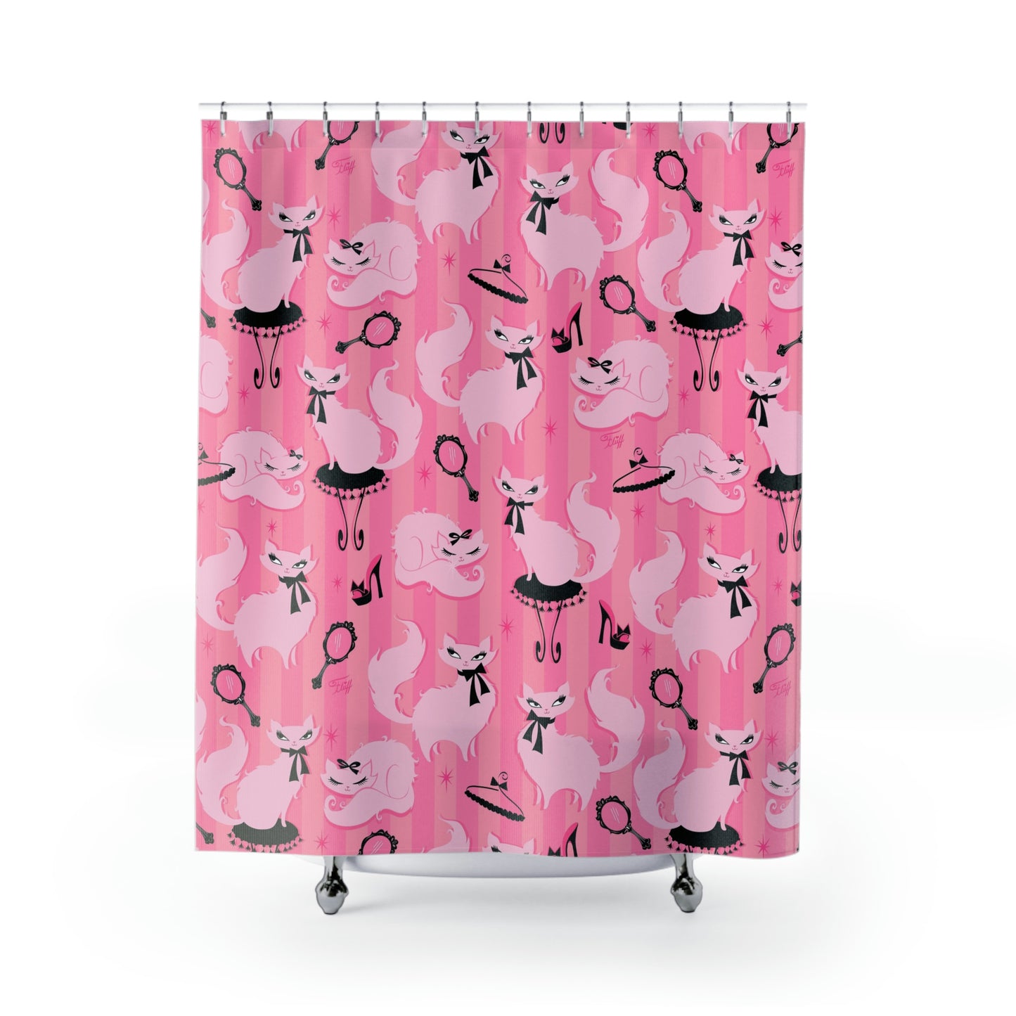 Boudoir Kitties Pink • Shower Curtain