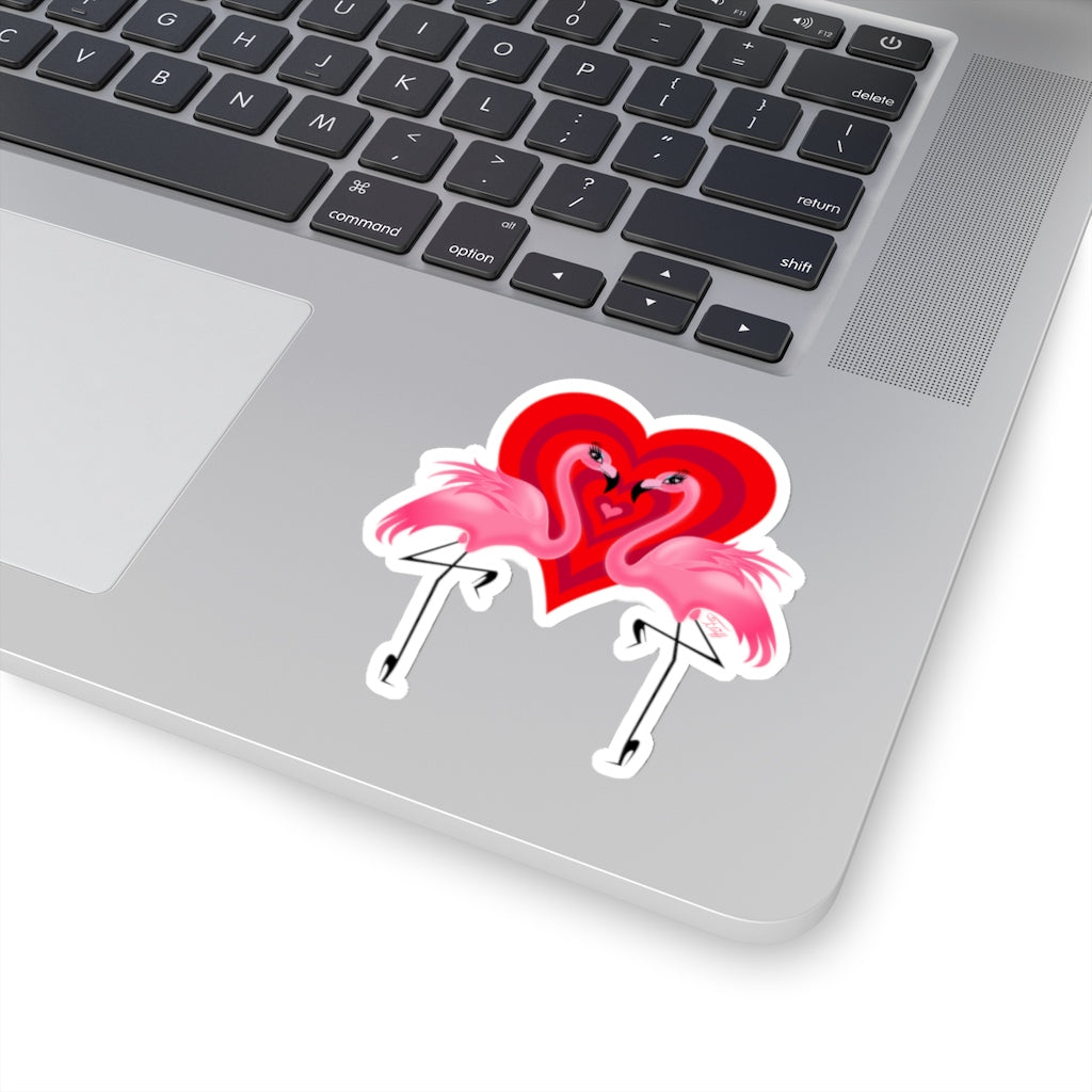 Flamingo Love • Kiss-Cut Sticker