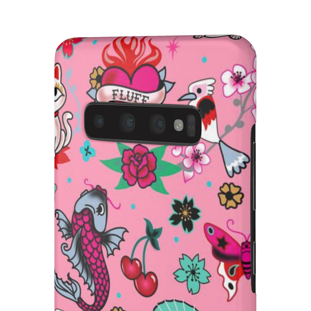 Lucky Kitty on Pink • Phone Case Samsung