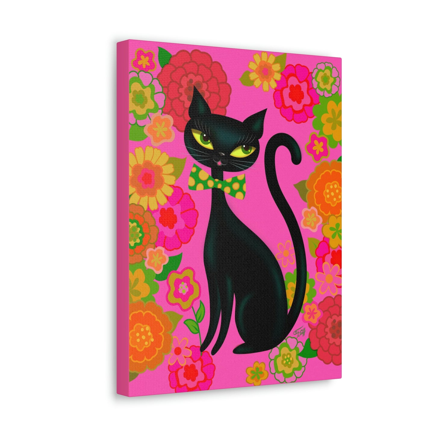 Mod Flower Kitty • Canvas Gallery Wrap