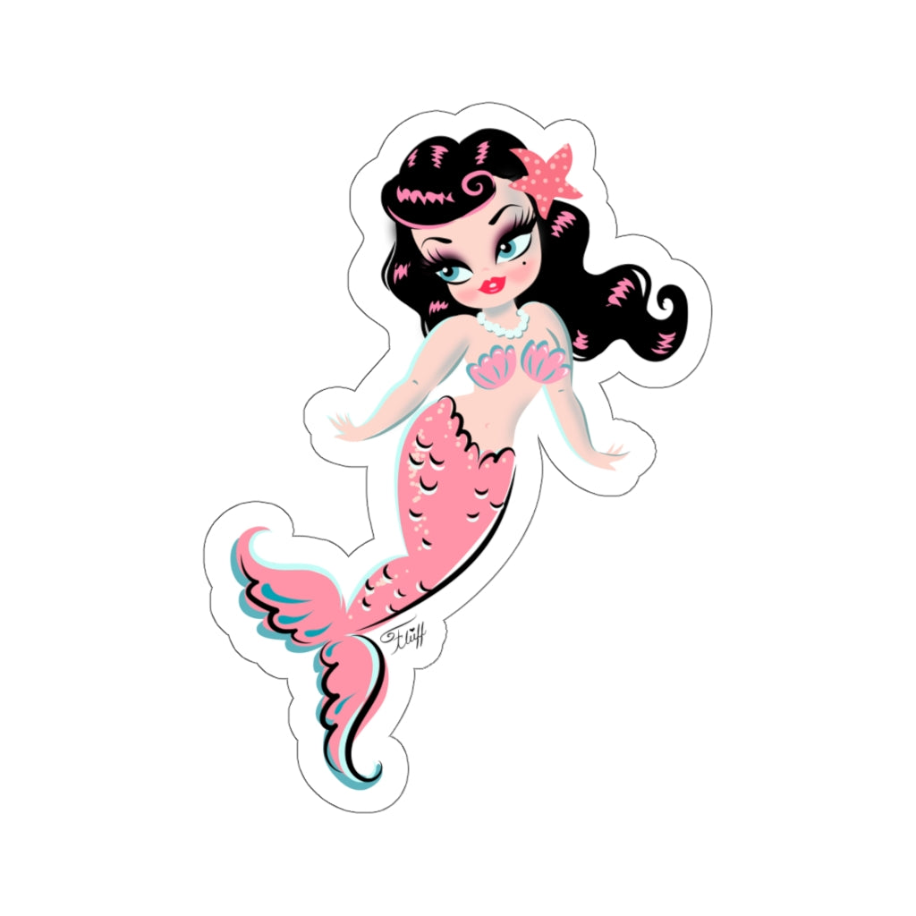 Baby Doll Mermaid with Black Hair • Kiss-Cut Sticker