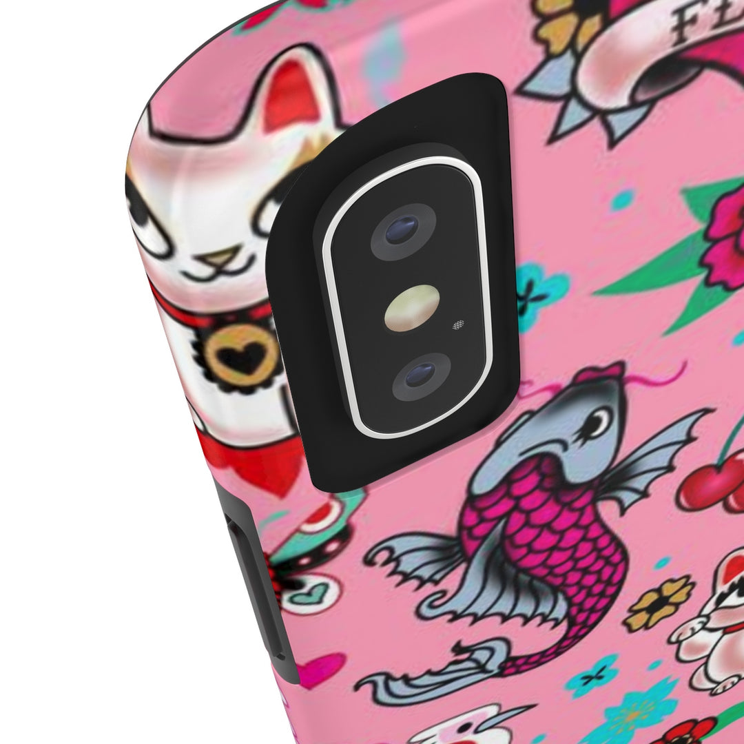 Lucky Kitty on Pink • Phone Case