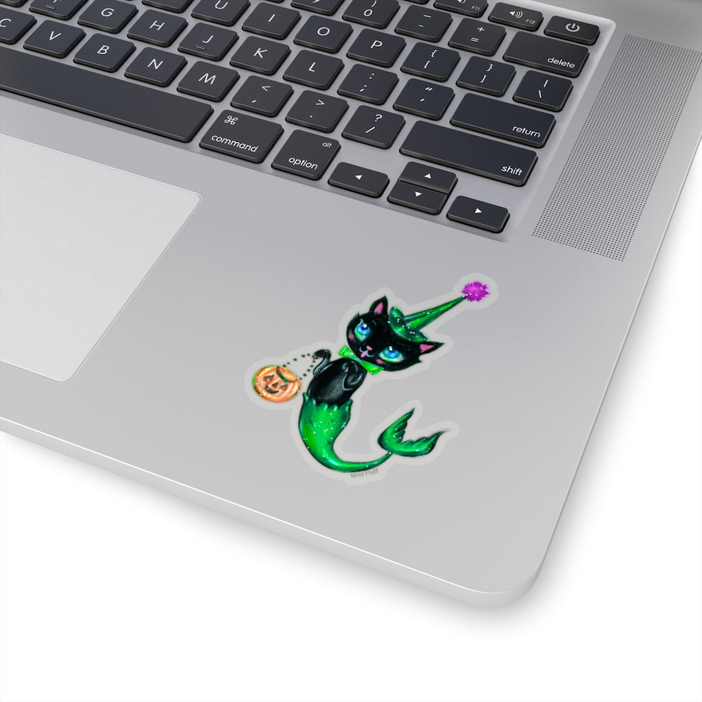 Mermaid Kitten Witch • Kiss-Cut Sticker