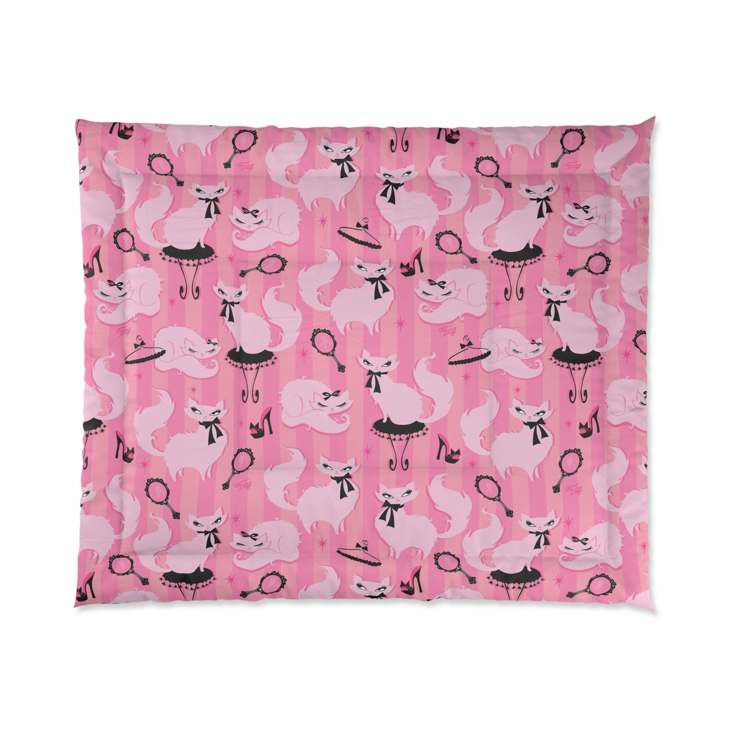 Boudoir Kitties Pink • Comforter
