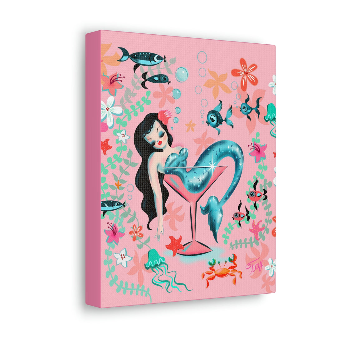 Tipsy Mermaid Peachy Pink • Canvas Gallery Wrap