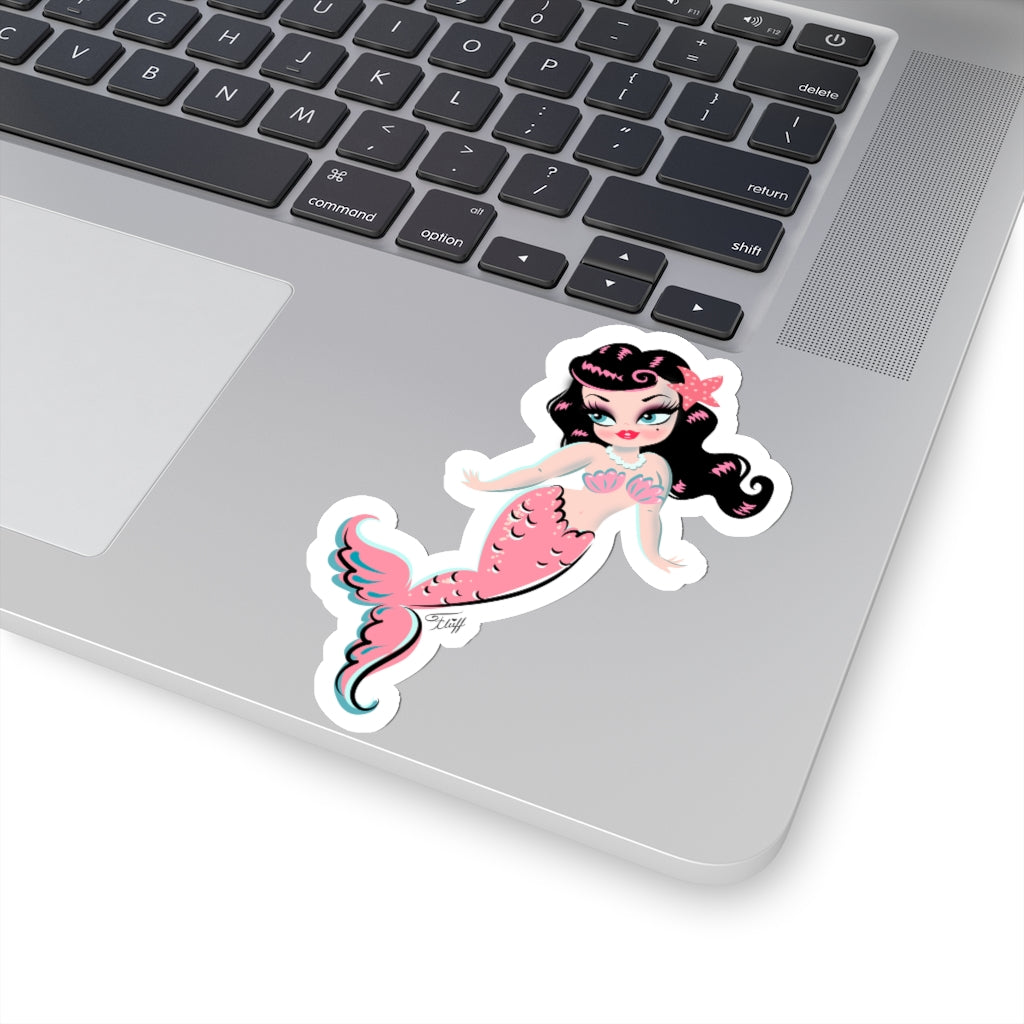 Baby Doll Mermaid with Black Hair • Kiss-Cut Sticker