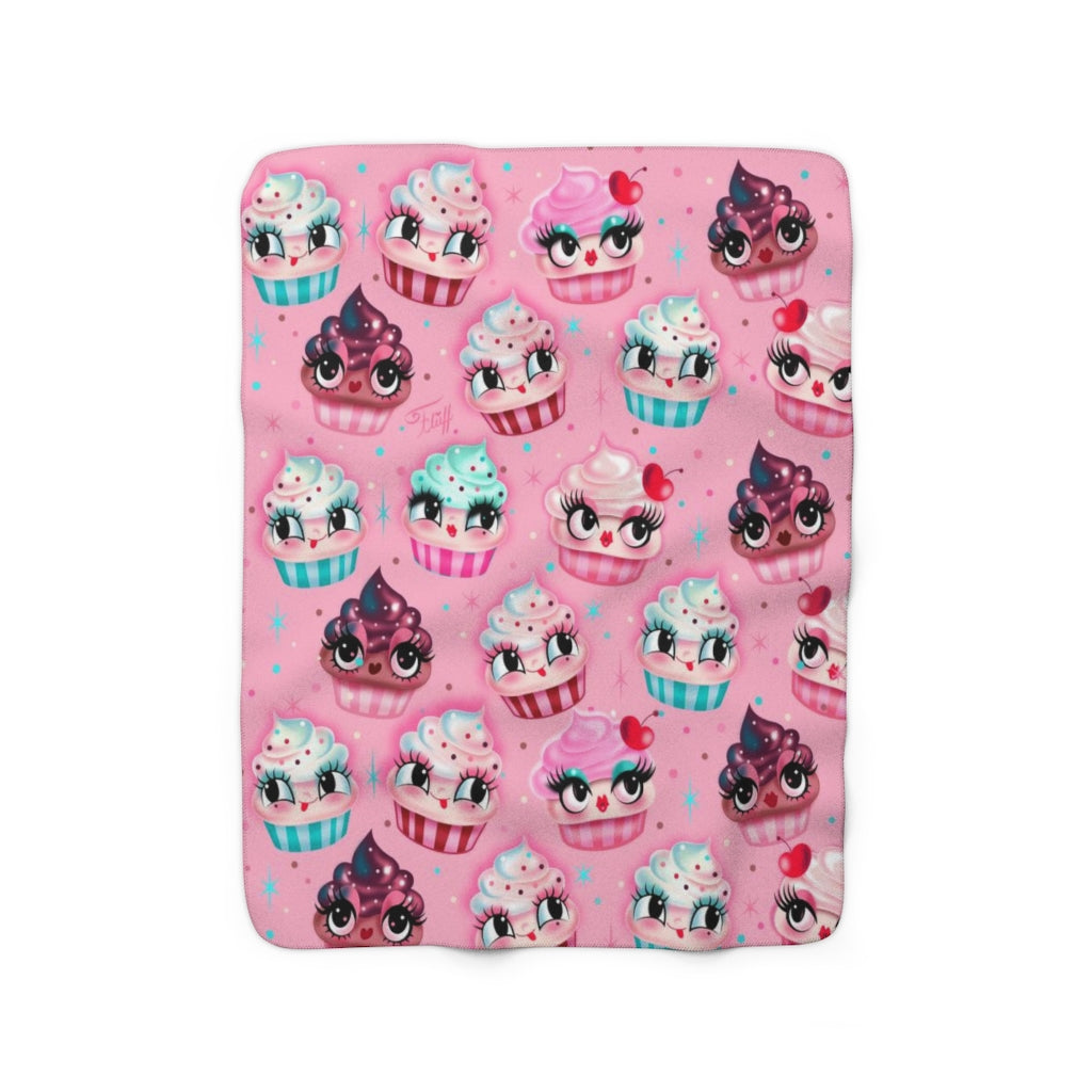 Cute Cute Cupcakes on Pink • Sherpa Fleece Blanket