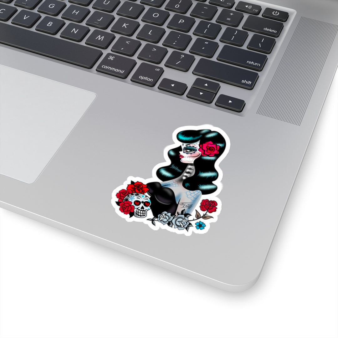 Raven Sugar Skull Girl • Kiss-Cut Sticker