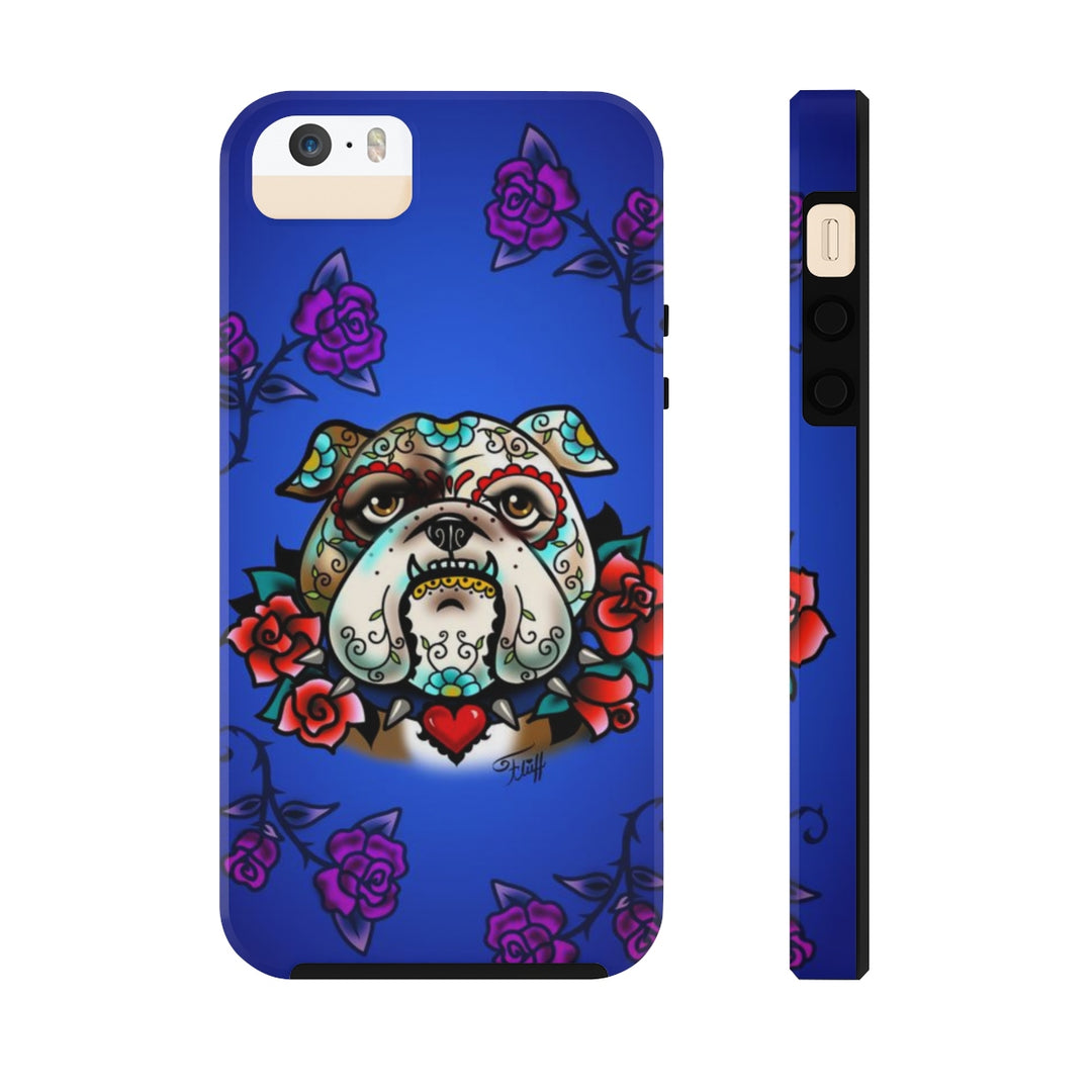 Sugar Skull Bulldog With Roses • Phone Case