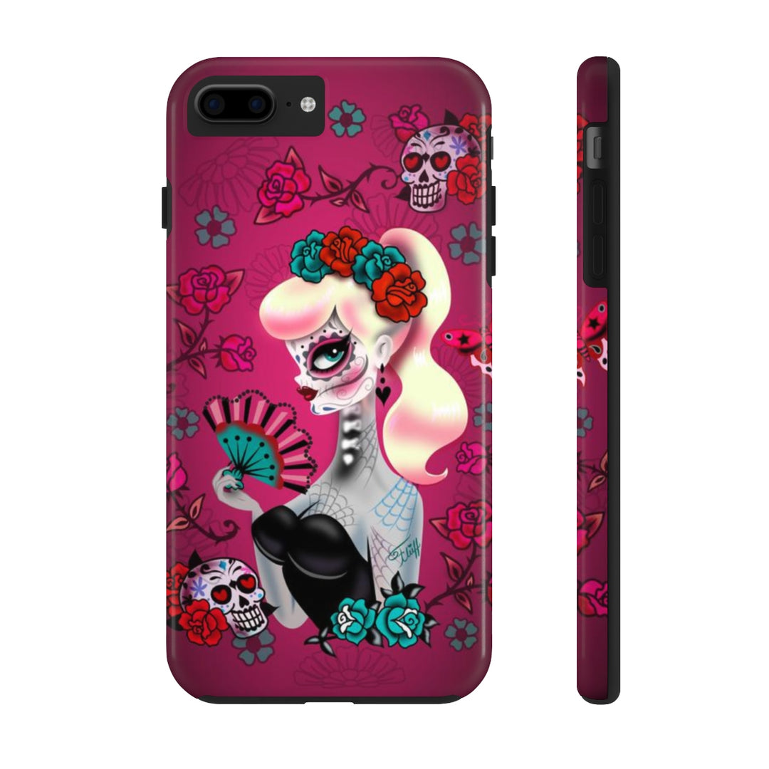 Blonde Sugar Skull Pinup Girl • Phone Case