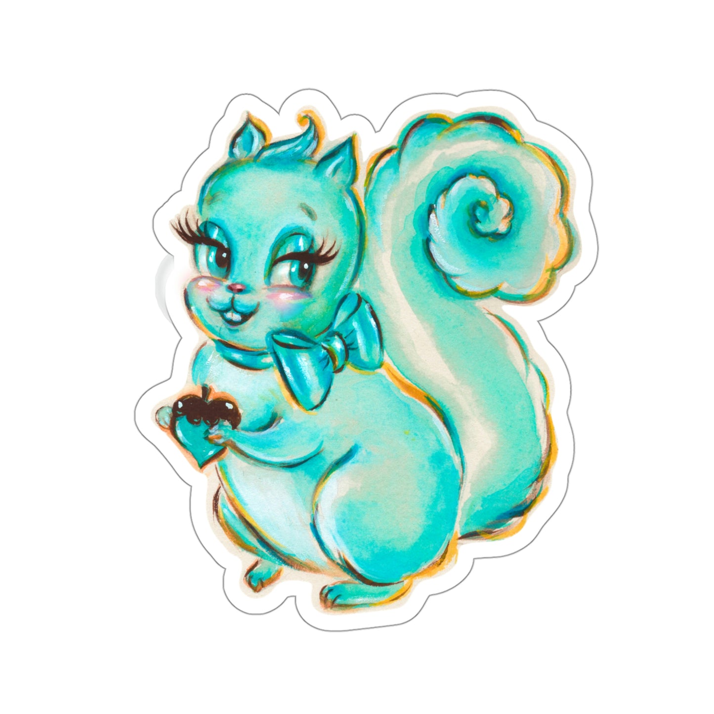 Teal Squirrel • Kiss-Cut Sticker