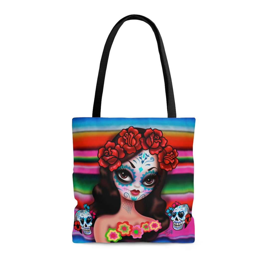 Day of the Dead Girl with Roses • Tote Bag