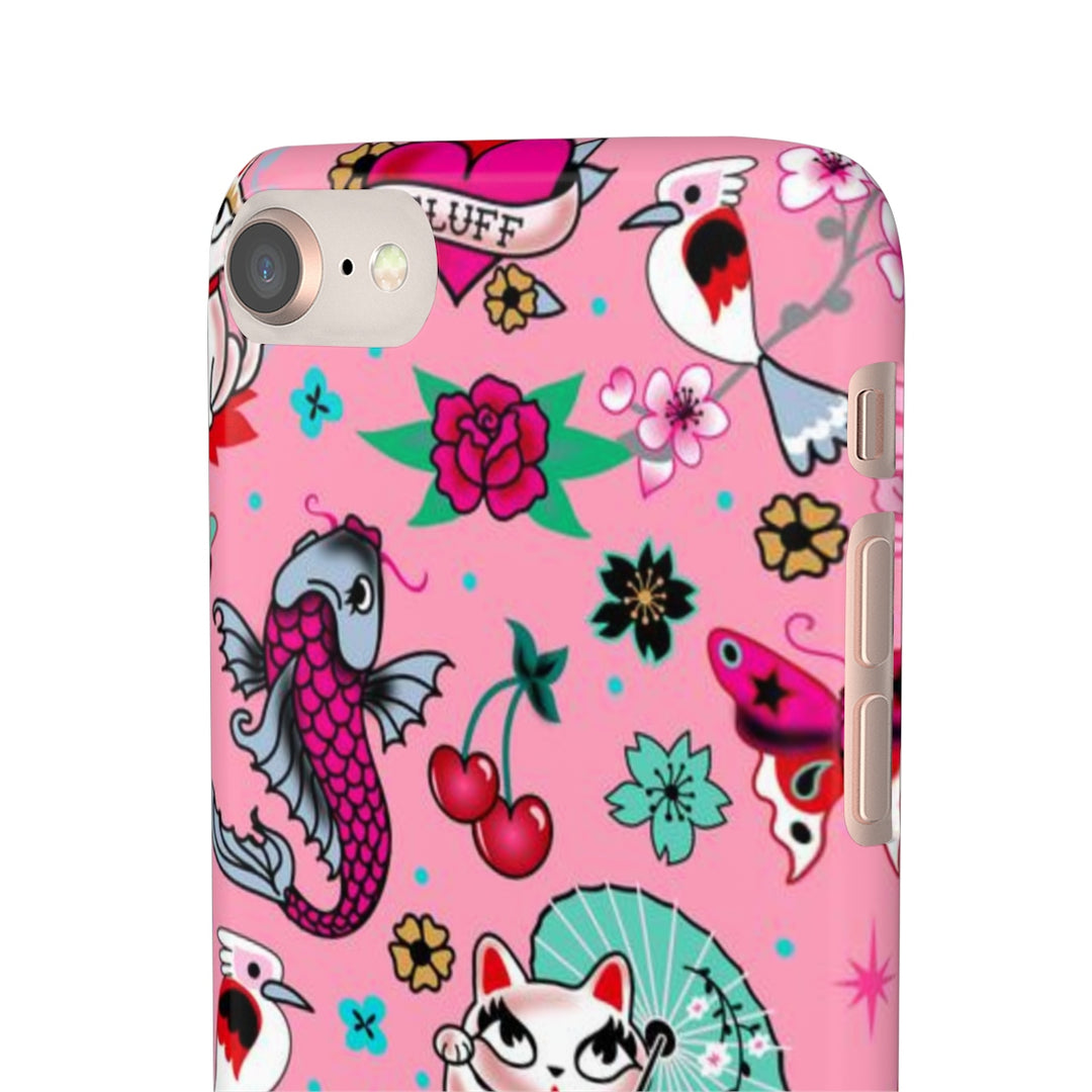 Lucky Kitty on Pink • Phone Case Samsung