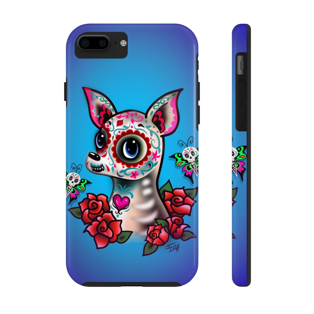 Sugar Skull Chihuahua Blue • Phone Case