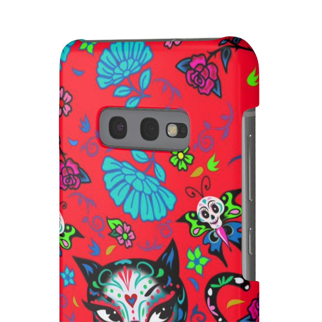 Sugar Skull Kitty on Red • Samsung Galaxy Phone Case