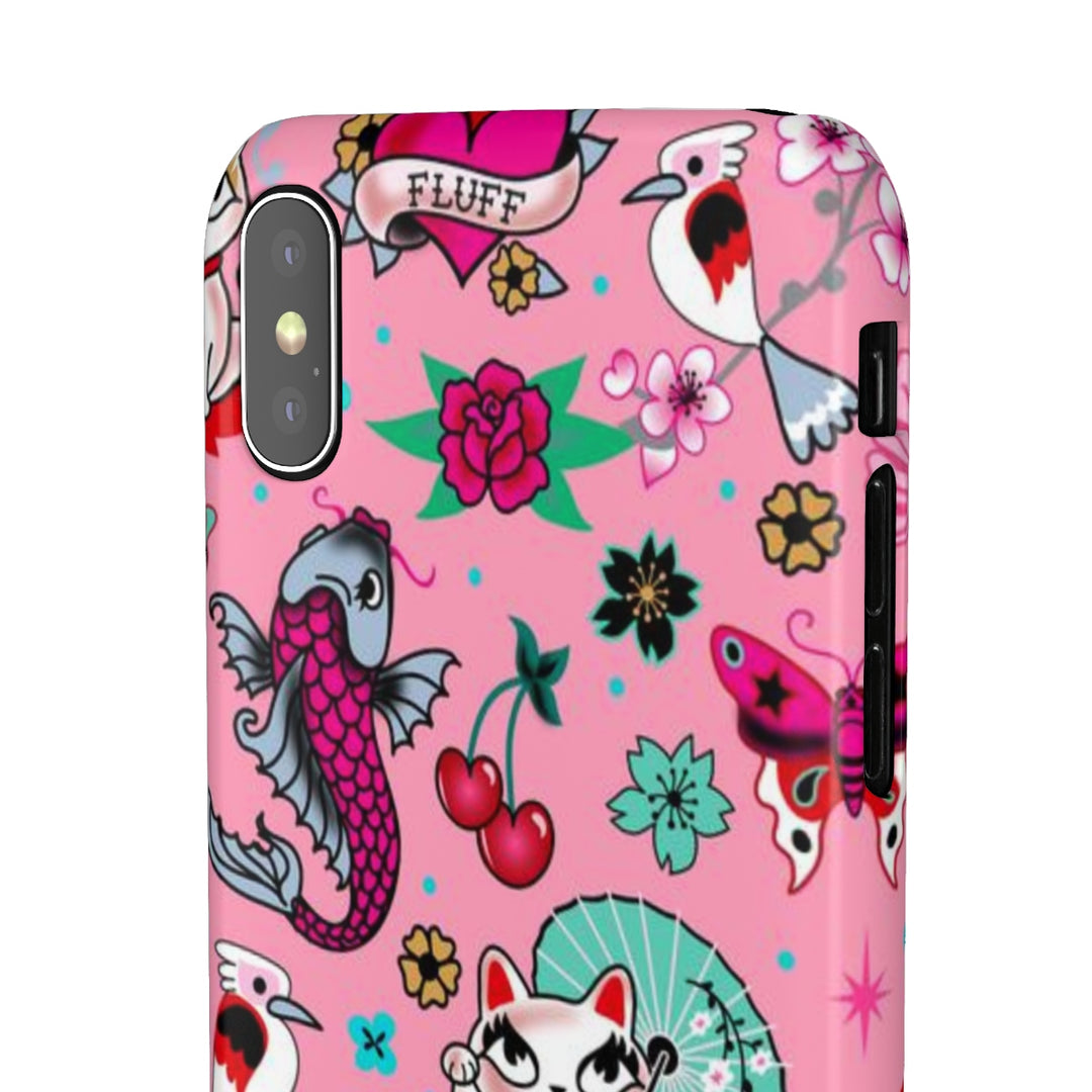 Lucky Kitty on Pink • Phone Case Samsung