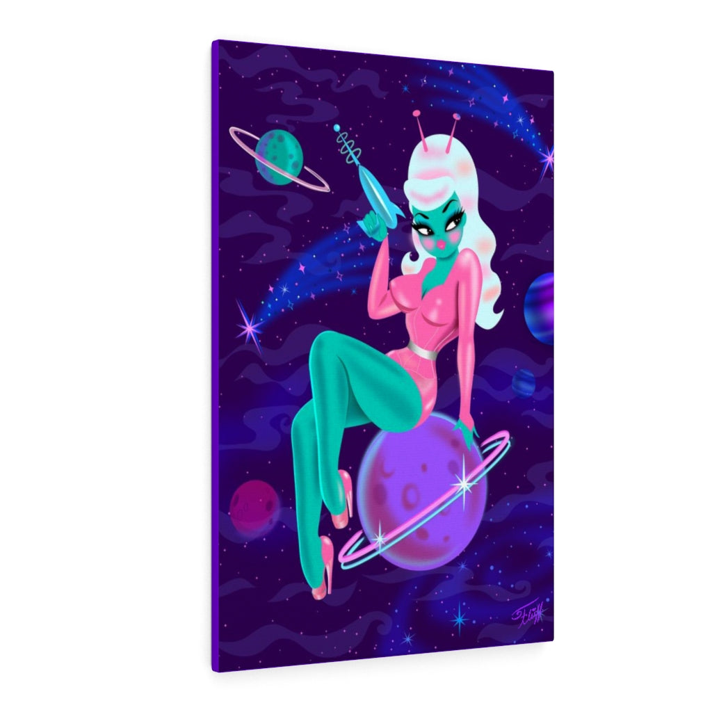 Alien Girl on Saturn • Canvas Gallery Wrap