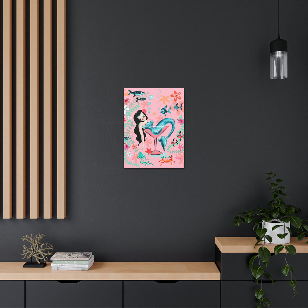 Tipsy Mermaid Peachy Pink • Canvas Gallery Wrap