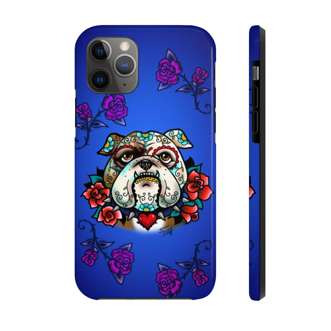 Sugar Skull Bulldog With Roses • Phone Case